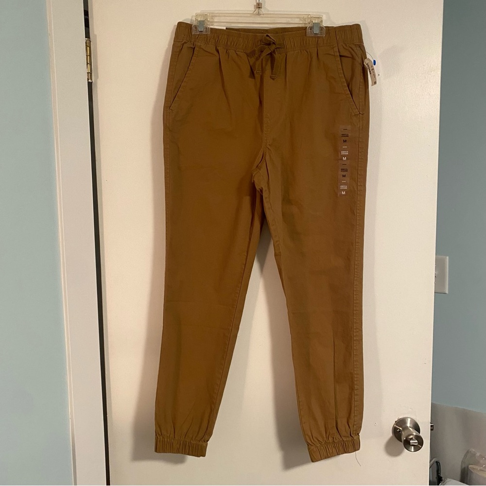 NWT Aeropostale Stretch Jogger Khaki Pants Men M Tan Drawstring Preppy Versatile
